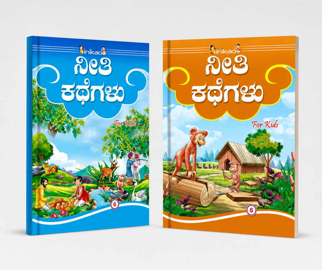 Neethi Kathegalu For Kids - Kannada Moral Stories (Set of 10 Books)