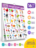 16 in 1 English-Hindi Learning Wall Chart | Spiral Book for Kids