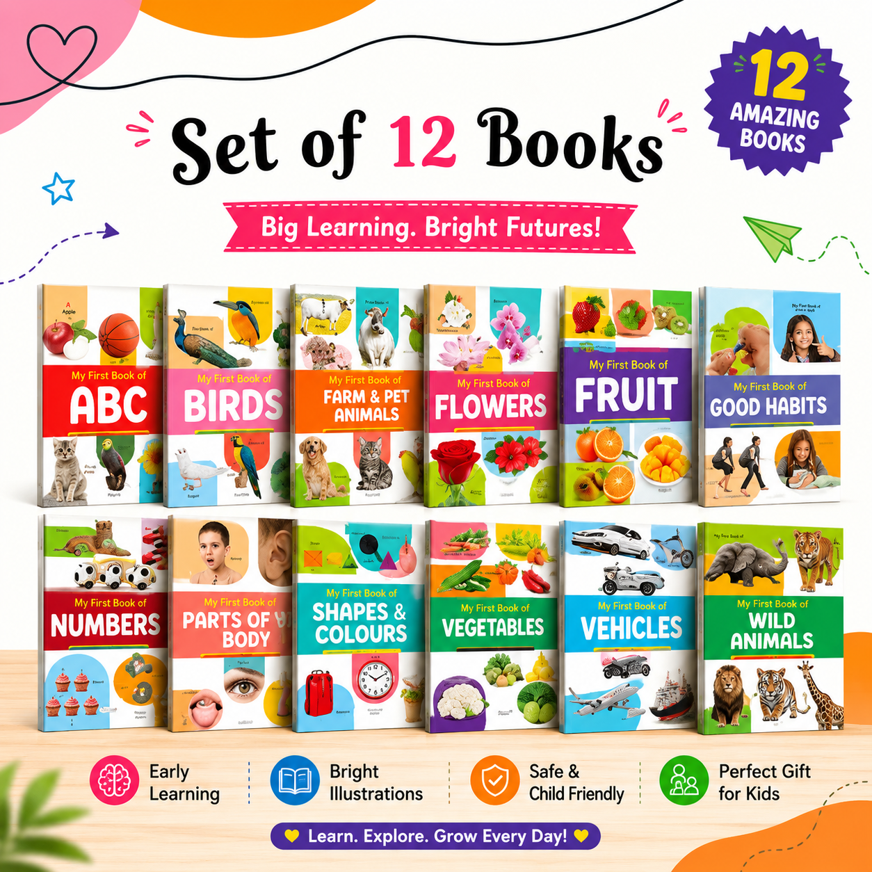 My First Book – Set of 12 Early Learning Books for Kids