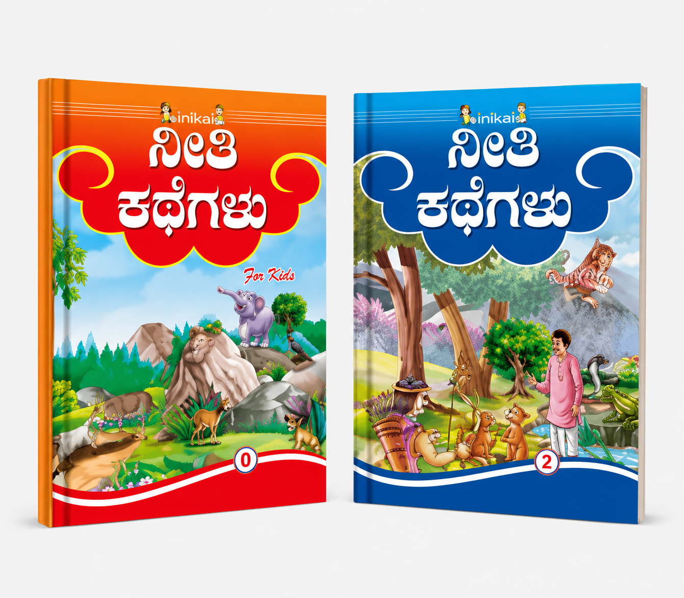 Neethi Kathegalu For Kids - Kannada Moral Stories (Set of 10 Books)